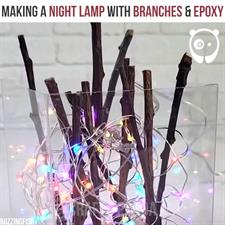 Making a lamp from branches & epoxy