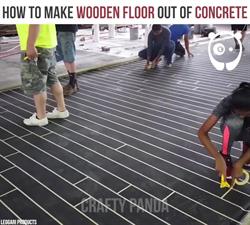 Making wooden plank floor designs out of concrete