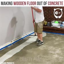 Making wood plank floor out of concrete