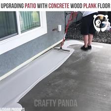 Upgrading patio with concrete wood plank floor