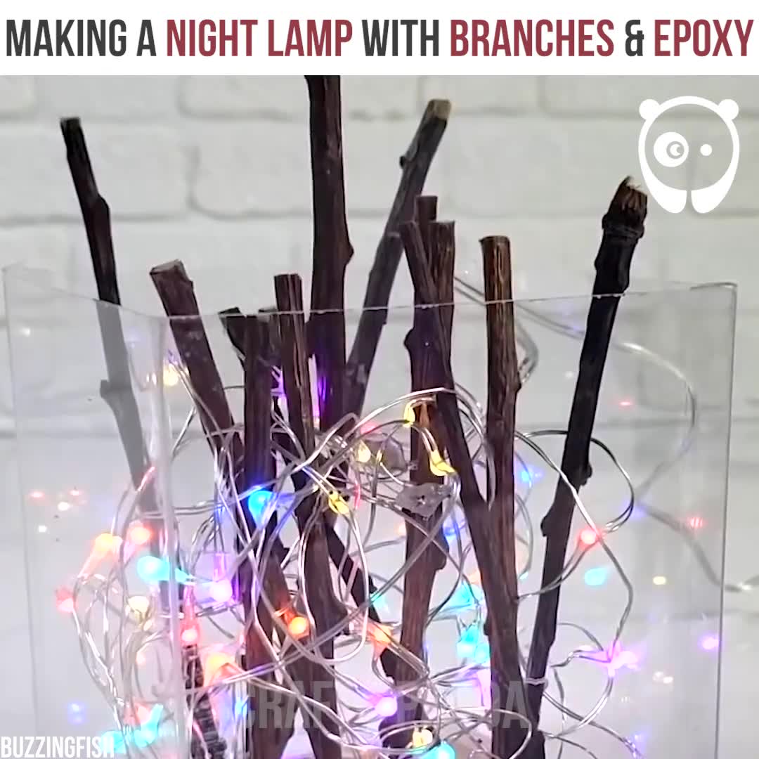 Making a lamp from branches & epoxy