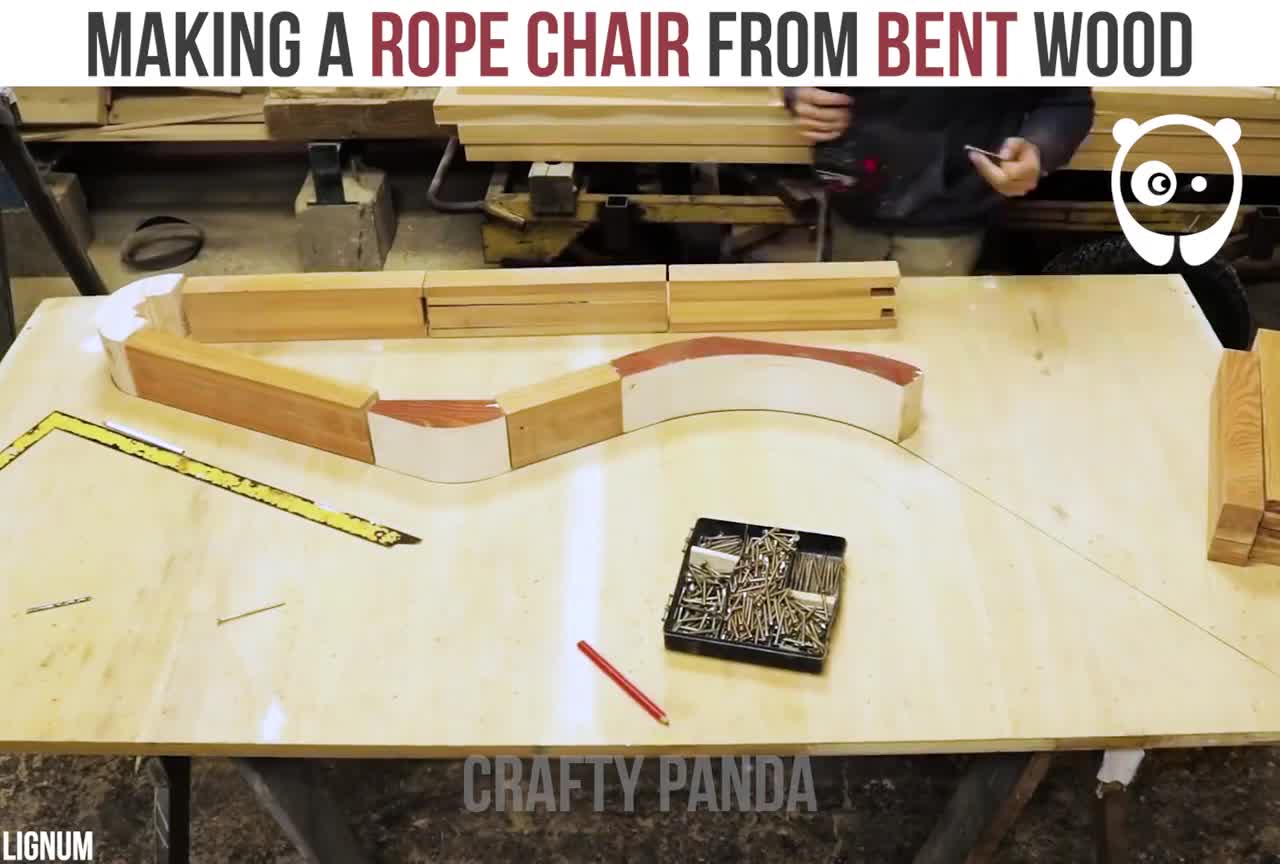 Making a rope chair from bent wood