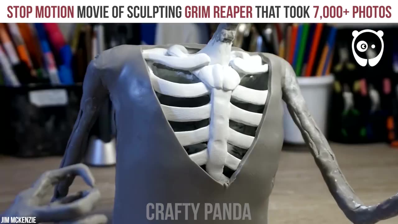 Stop motion movie of sculpting grim reaper that took 7000 plus photos to make
